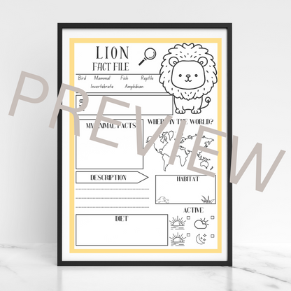 African animal research project poster template