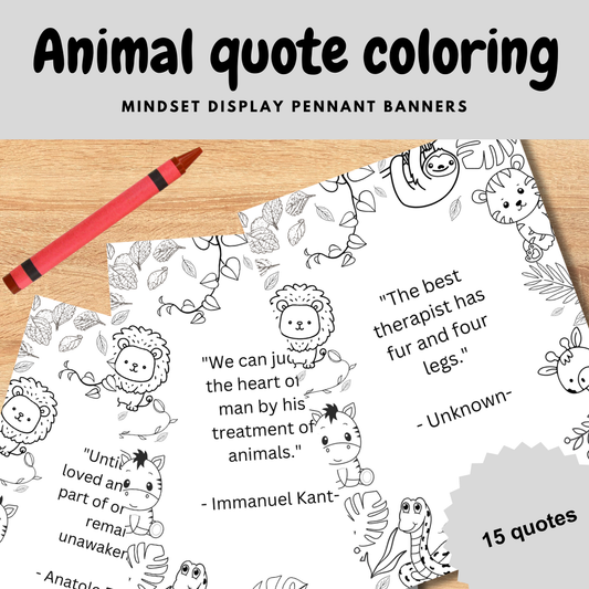 Animal quote colouring posters