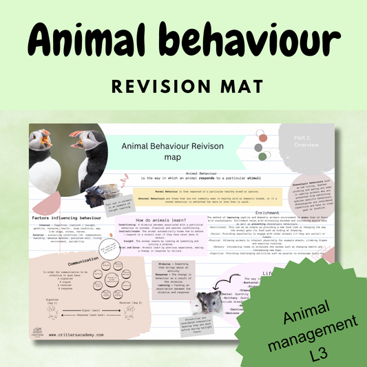 Animal behaviour revision mat