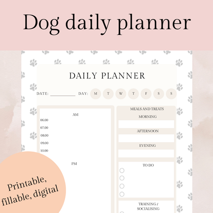 Daily dog planner