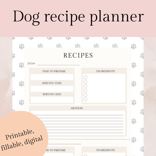 Dog recipe planner