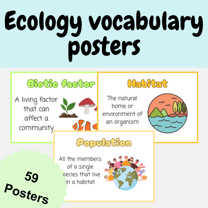 Ecology biology vocabulary posters