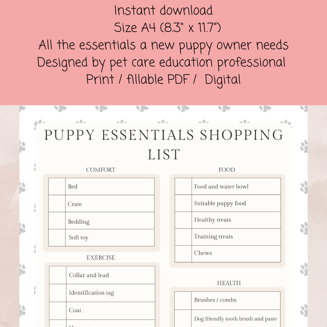 Weekly pet planner template