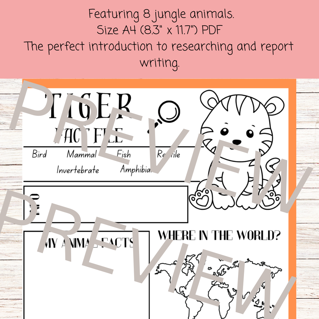 Rainforest animal research project poster template