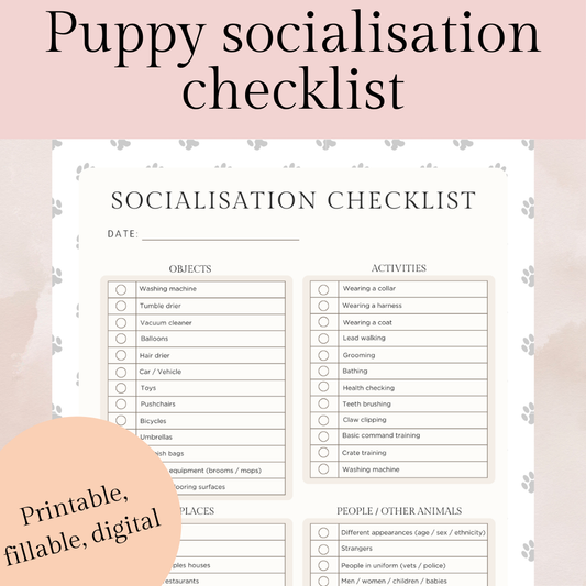 Puppy socialisation checklist