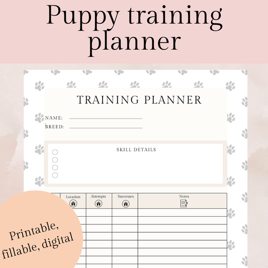 Puppy training planner